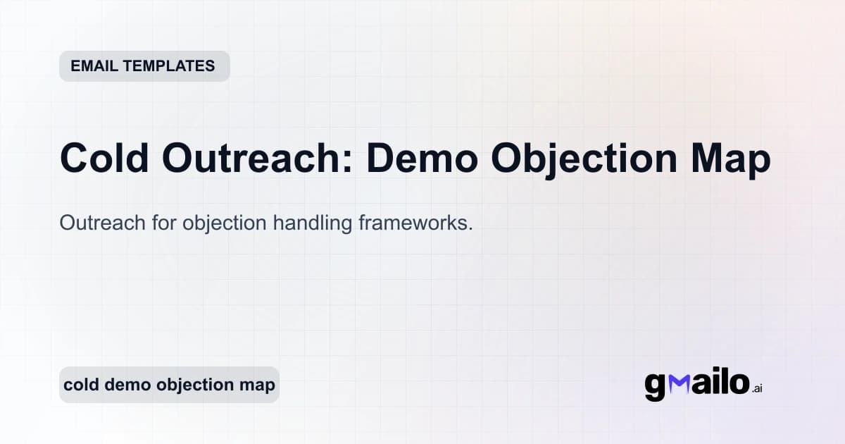 Cold Outreach: Demo Objection Map email template thumbnail