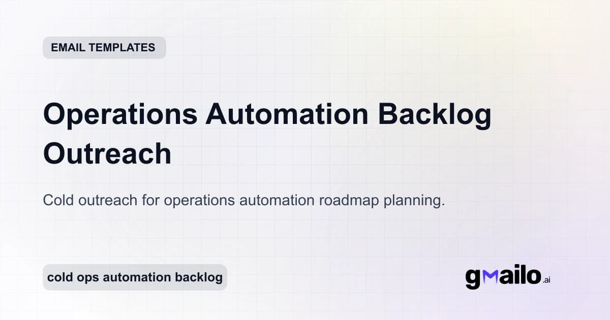 Operations Automation Backlog Outreach email template thumbnail
