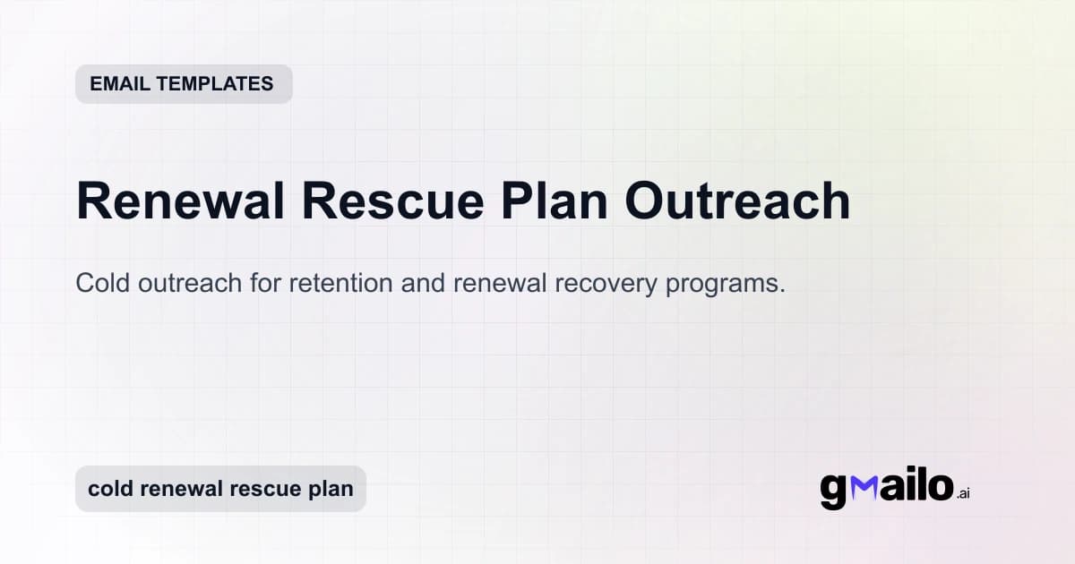 Renewal Rescue Plan Outreach email template thumbnail