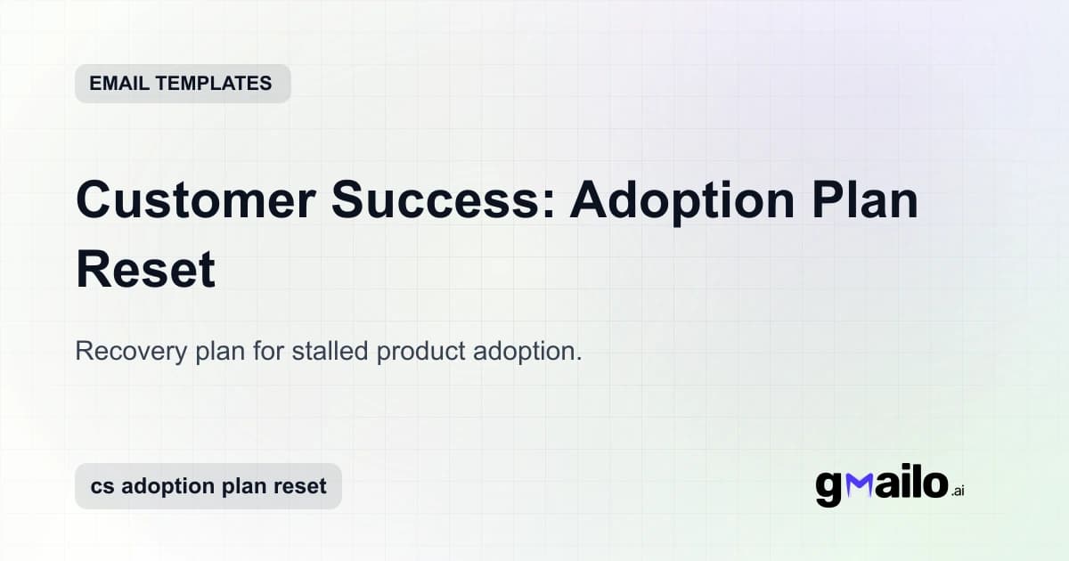 Customer Success: Adoption Plan Reset email template thumbnail