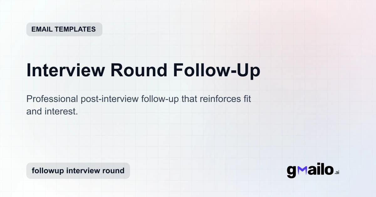 Interview Round Follow-Up email template thumbnail