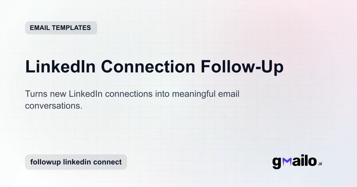 LinkedIn Connection Follow-Up email template thumbnail