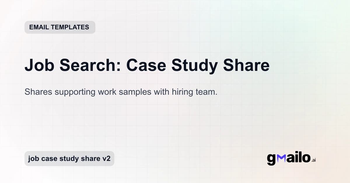 Job Search: Case Study Share email template thumbnail