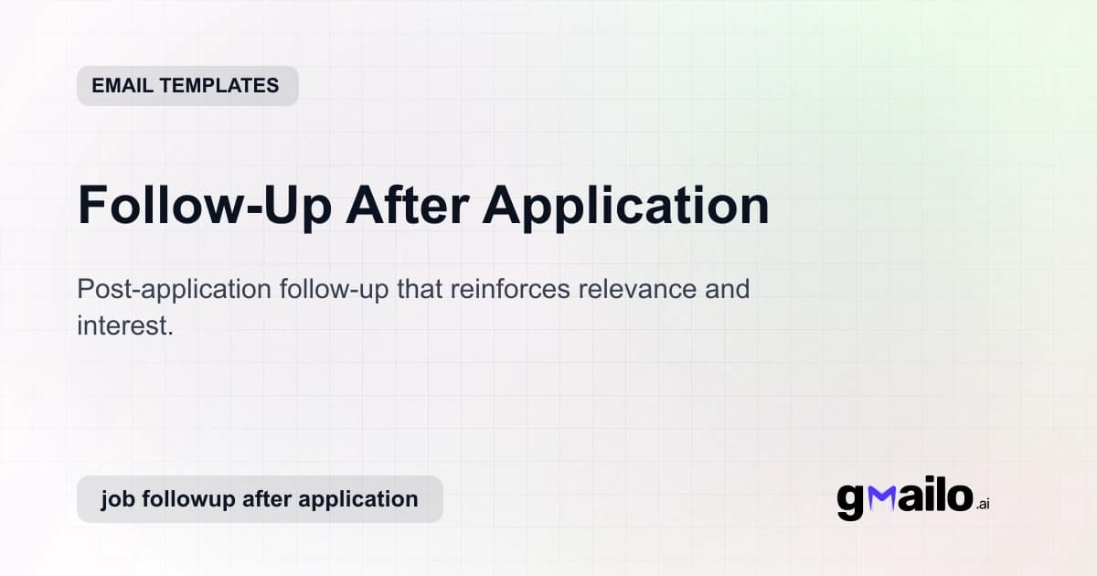 Follow-Up After Application email template thumbnail