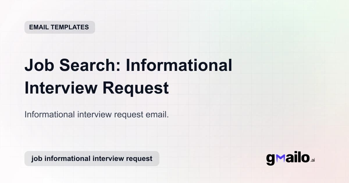 Job Search: Informational Interview Request email template thumbnail