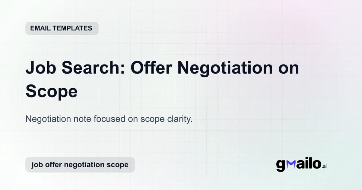 Job Search: Offer Negotiation on Scope email template thumbnail