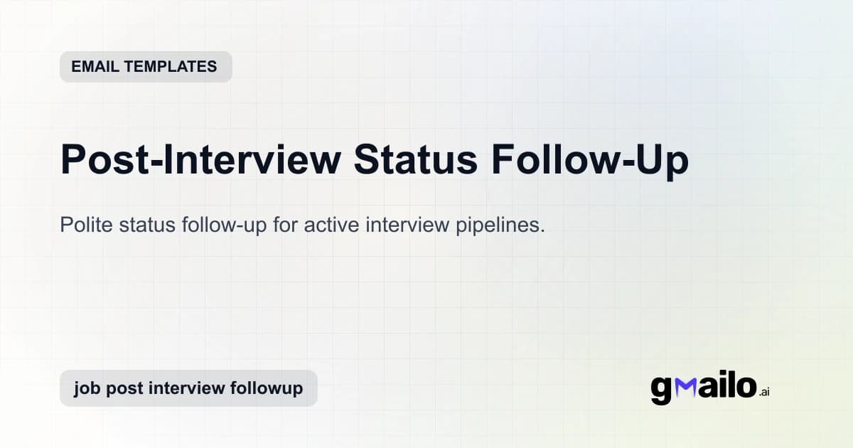 Post-Interview Status Follow-Up email template thumbnail