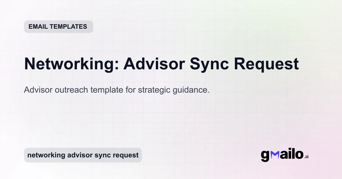 Networking: Advisor Sync Request email template thumbnail