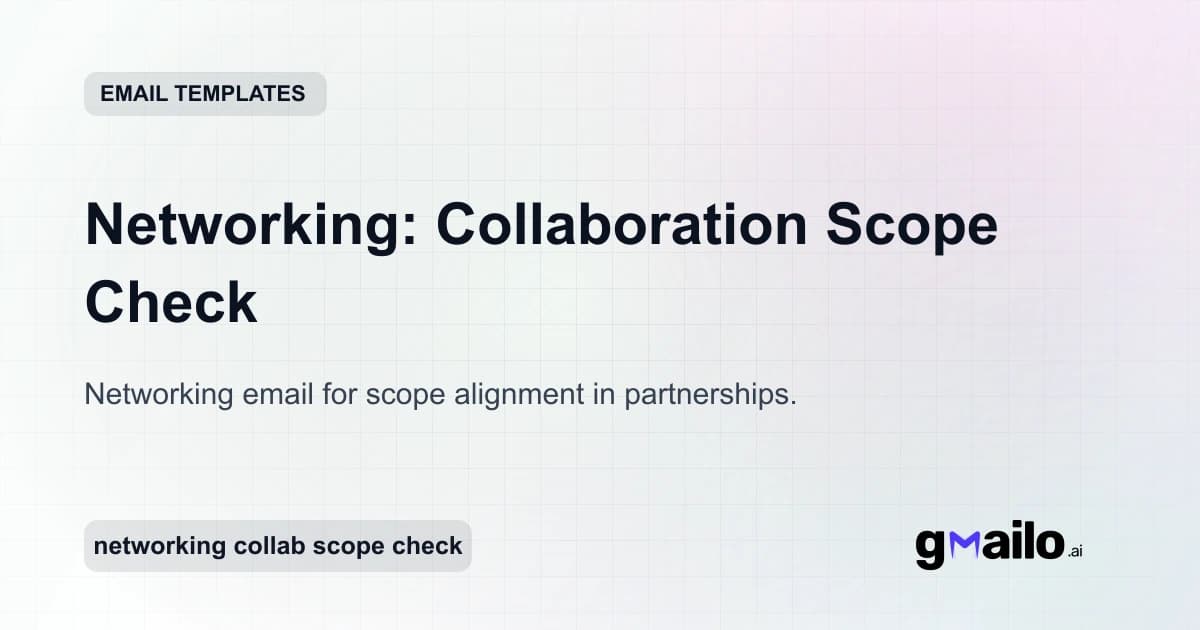 Networking: Collaboration Scope Check email template thumbnail