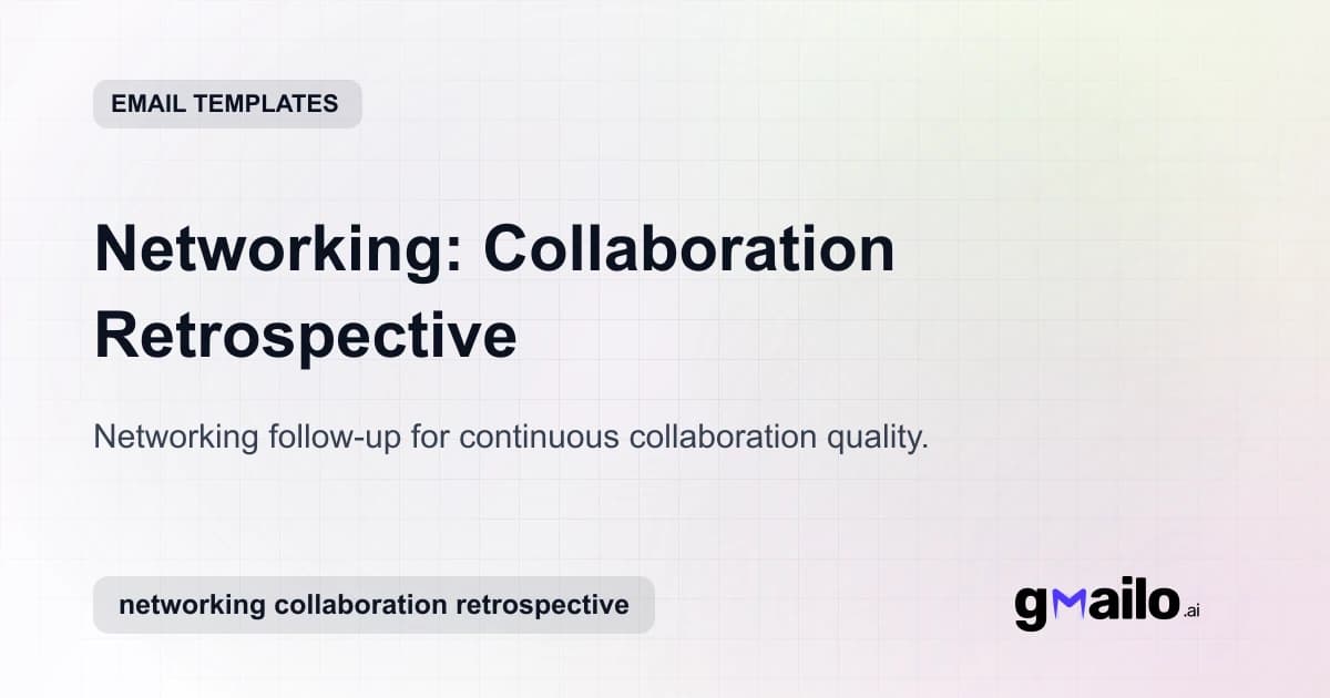 Networking: Collaboration Retrospective email template thumbnail