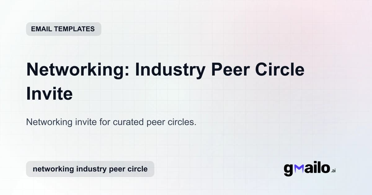 Networking: Industry Peer Circle Invite email template thumbnail