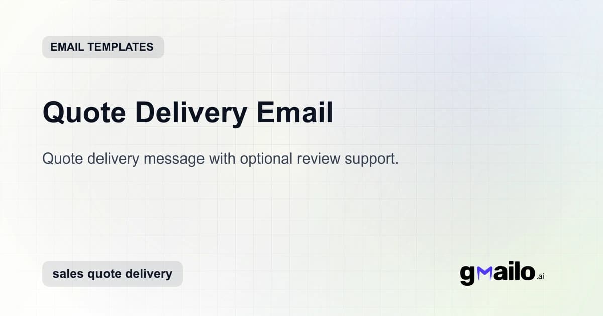 Quote Delivery Email email template thumbnail