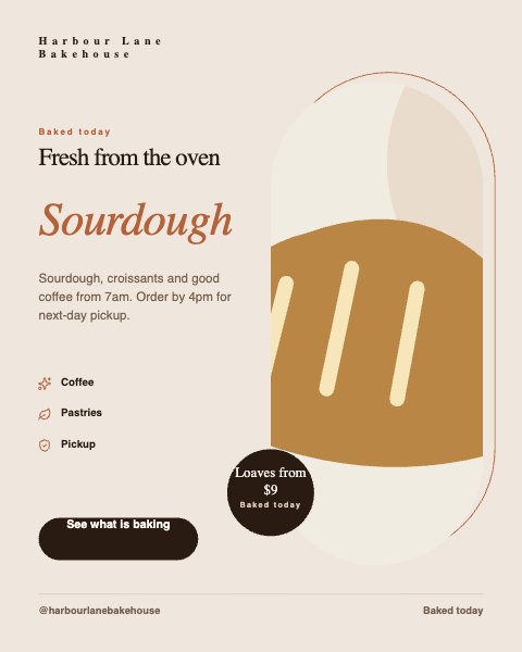 Bakeries and cafés illustrated template example