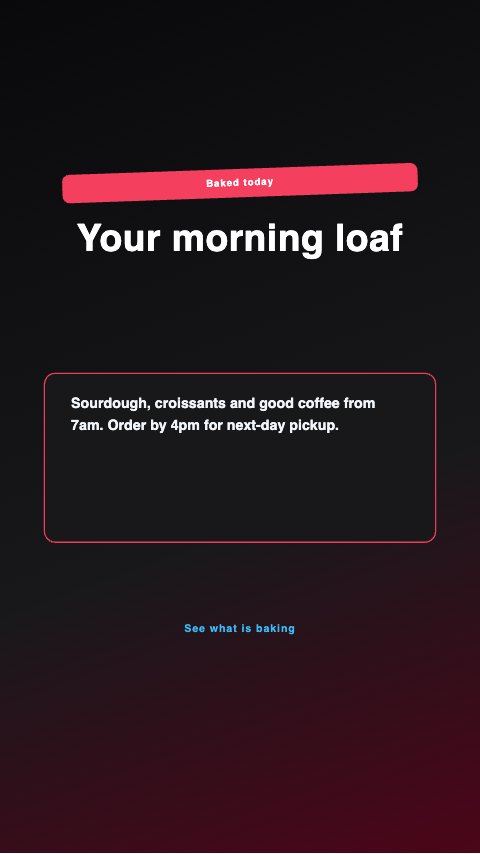 Short video introduction · Your morning loaf large preview