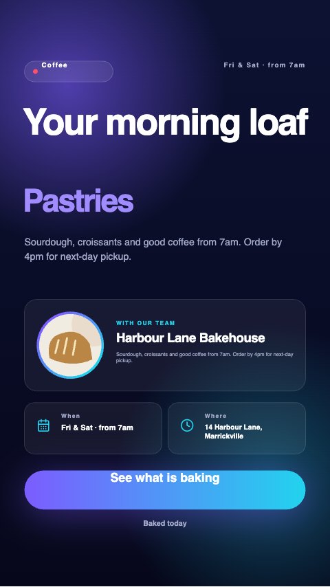 Event invitation · Your morning loaf large preview