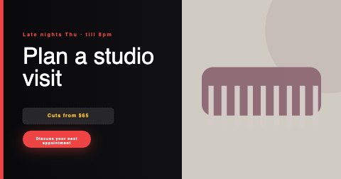 Wide announcement · Plan a studio visit illustrated example