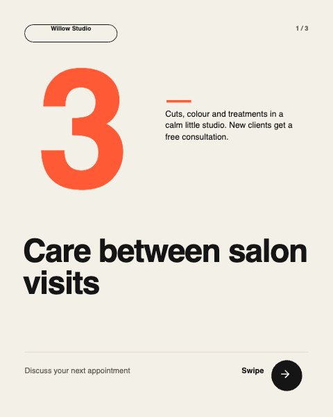Helpful ideas carousel · Care between salon visits illustrated example