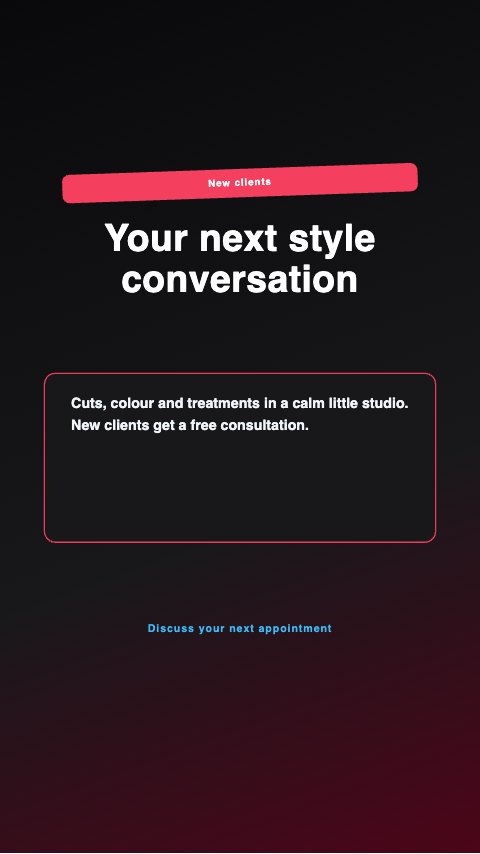 Short video introduction · Your next style conversation illustrated example