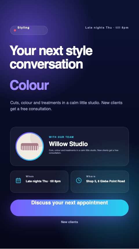 Event invitation · Your next style conversation illustrated example