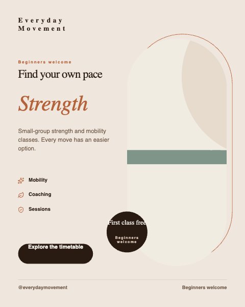 Fitness studios and coaches illustrated template example
