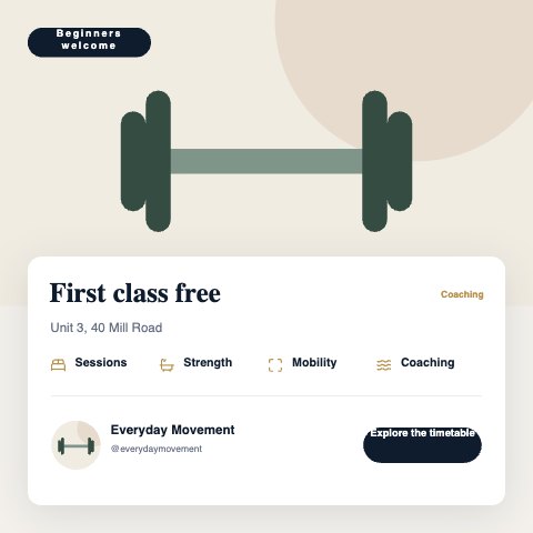 Details spotlight · Build a movement habit illustrated example
