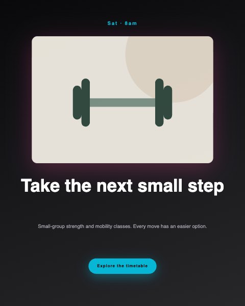 Workshop invitation · Take the next small step illustrated example