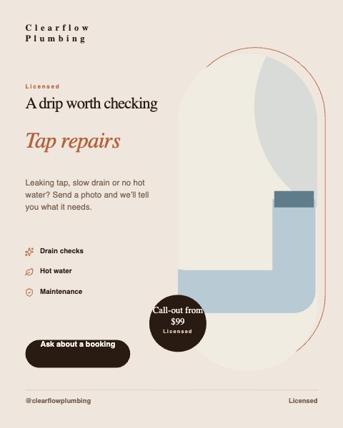Plumbers illustrated template example