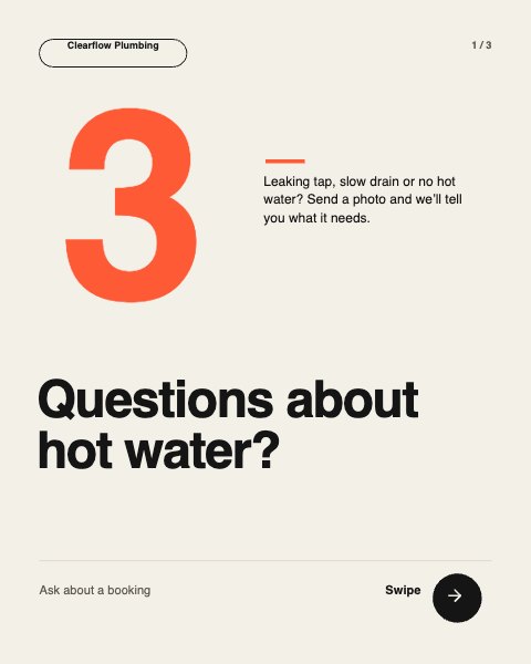 Helpful ideas carousel · Questions about hot water? large preview