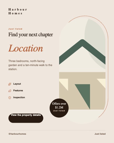 Real estate illustrated template example